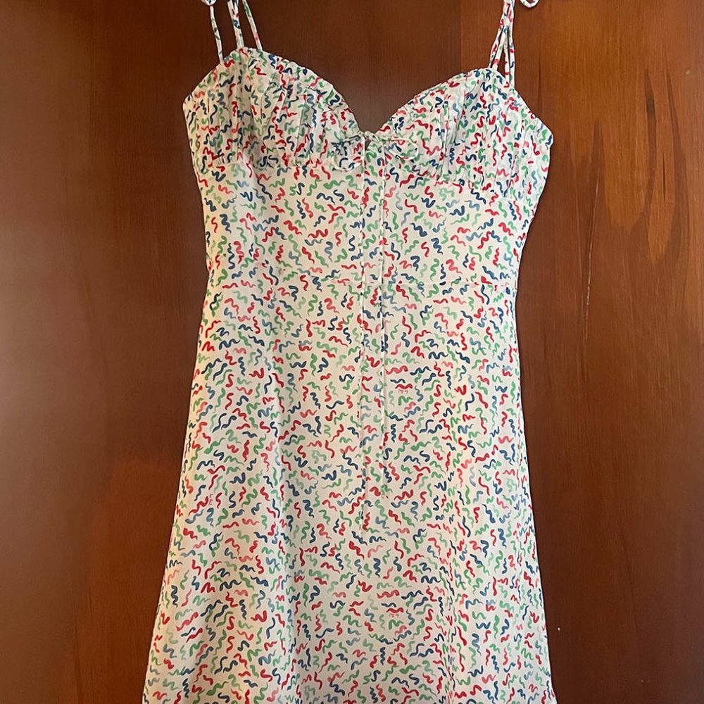 Réalisation Par Devon Squiggle Silk Mini Dress